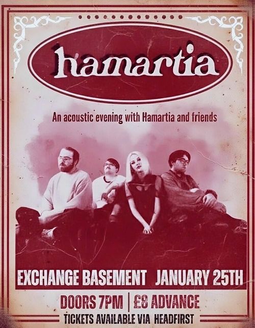 hamartia at Exchange Basement on 25 January 2026 gig poster