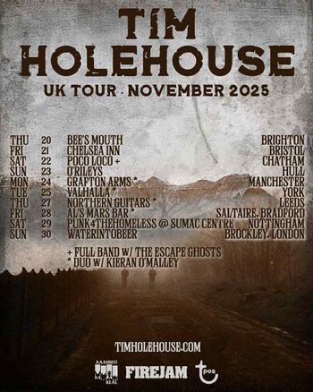 TIM HOLEHOUSE UK TOUR NOVEMBER 2025