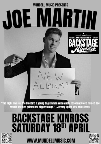 JOE MARTIN at BACKSTAGE on 18 April 2026 gig poster