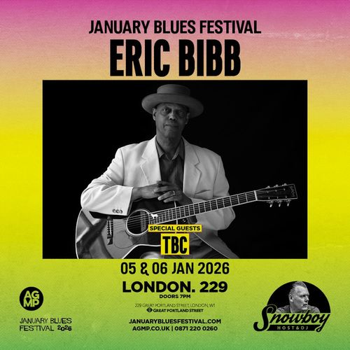 JANUARY BLUES FESTIVAL Eric Bibb january 2026 tour poster