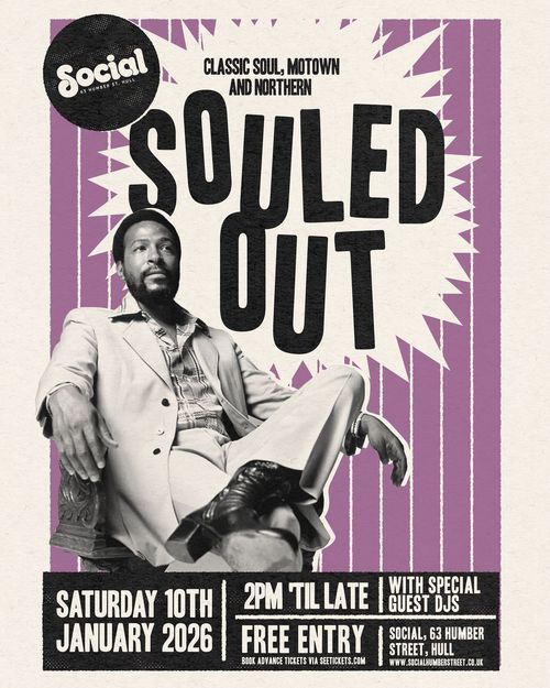 Souled Out Special Guest DJs at Social on 10 January 2026 gig poster