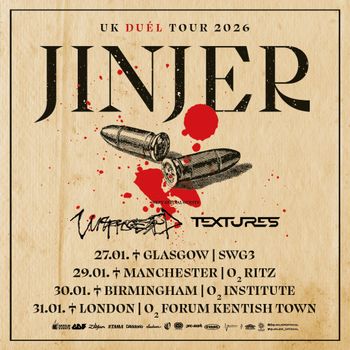 UK Duél Tour 2026 Jinjer, Textures, Unprocessed january 2026 tour poster