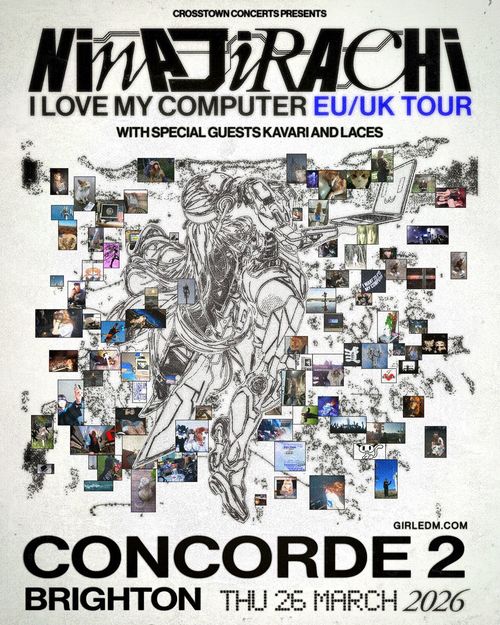 Ninajirachi I Love My Computer EU/UK Tour Laces, Ninajirachi, Kavari at Concorde 2 on 26 March 2026 gig poster