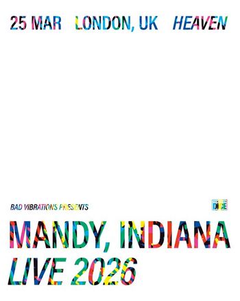 MANDY, INDIANA LIVE 2026 MANDY, INDIANA at Heaven on 25 March 2026 gig poster
