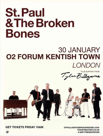 St. Paul & The Broken Bones Tyler Ballgame at O2 Forum Kentish Town on 30 January 2026 gig poster