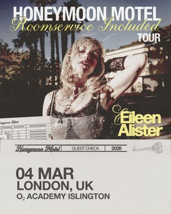 Honeymoon Motel Roomservice Included Tour Eileen Alister at O2 Academy Islington on 4 March 2026 gig poster
