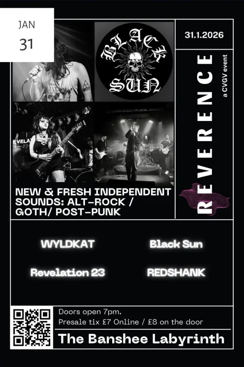BLACK SUN REVELATION 23, REDSHANK, WYLDKAT at The Banshee Labyrinth on 31 January 2026 gig poster