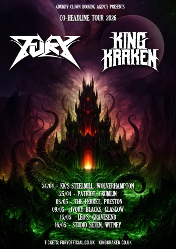 CO-HEADLINE TOUR 2026 Fury, King Kraken april 2026 to may 2026 tour poster