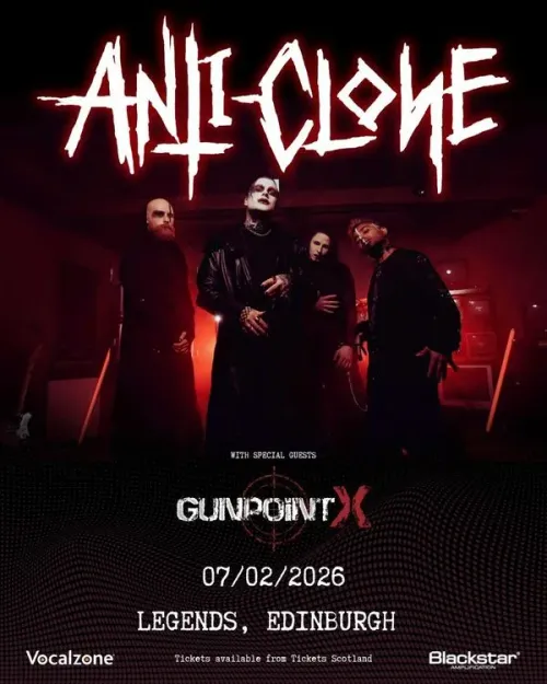 ANTI-CLONE GUNPOINT X at Legends on 7 February 2026 gig poster