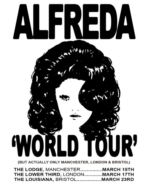 ALFREDA 'WORLD TOUR' ALFREDA march 2026 tour poster