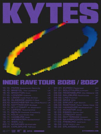 KYTES february 2026 tour poster