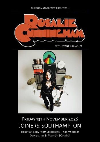 Rosalie Cunningham Stone Branches at Joiners on 13 November 2026 gig poster