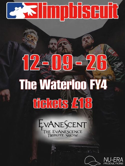 limpbiscuit EvAnesCent at The Waterloo on 12 September 2026 gig poster
