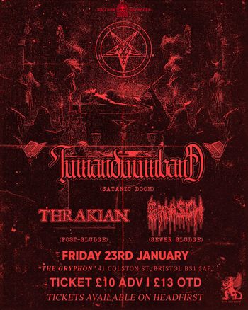 Maccus Presents Thrakian, Tumanduumband, Gnasch at The Gryphon on 23 January 2026 gig poster