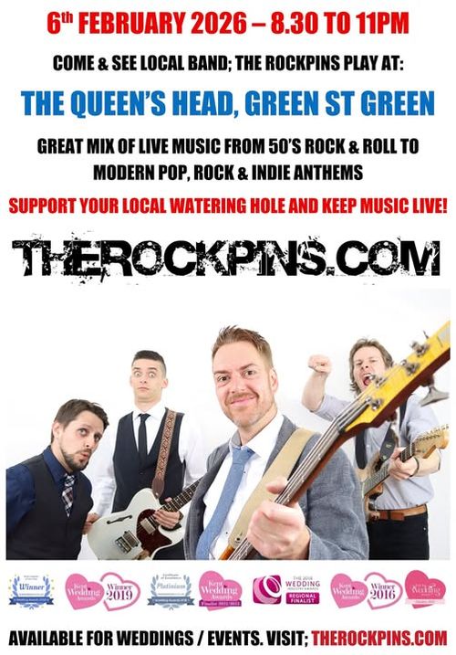 The Rockpins at The Queen's Head on 6 February 2026 gig poster