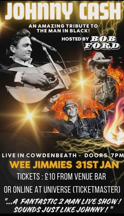 JOHNNY CASH at WEE JIMMIES on 31 January 2026 gig poster