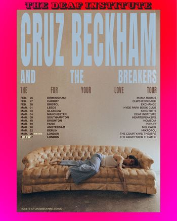 CRUZ BECKHAM AND THE BREAKERS CRUZ BECKHAM february 2026 to march 2026 tour poster