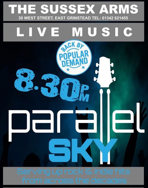 Saturday 31st January  PARALLEL SKY at The Sussex Arms on 25 January 2026 gig poster