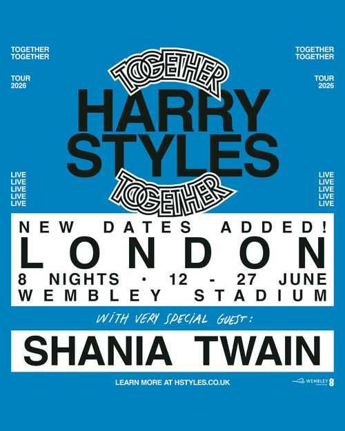 TOGETHER HARRY STYLES, Shania Twain june 2026 tour poster