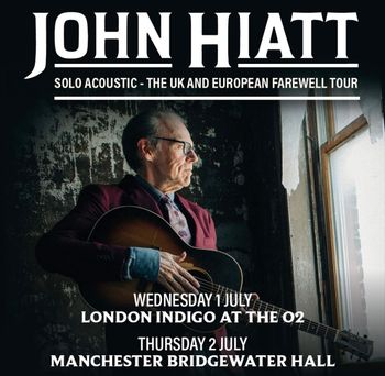 JOHN HIATT at Manchester Bridgewater Hall on 2 July 2026 gig poster