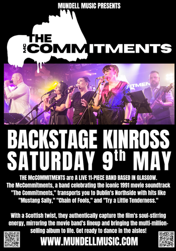 THE McCOMMITMENTS at Backstage on 9 May 2026 gig poster