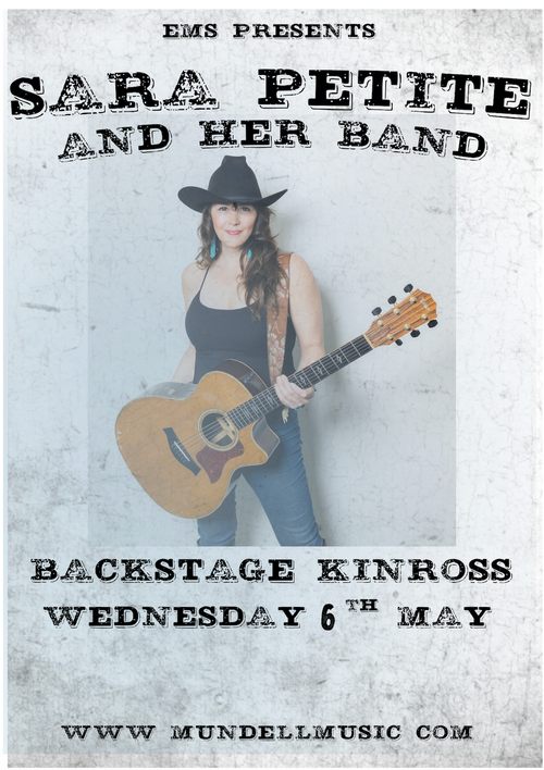 SARA PETITE AND HER BAND at Backstage on 6 May 2026 gig poster