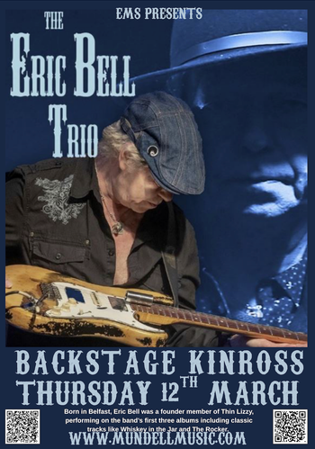 THE ERIC BELL TRIO at Backstage on 12 March 2026 gig poster