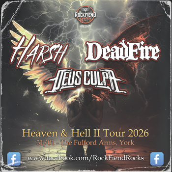Heaven & Hell II Tour 2026 DeadFire, HARSH, DEUS CULPA at The Fulford Arms on 31 January 2026 gig poster