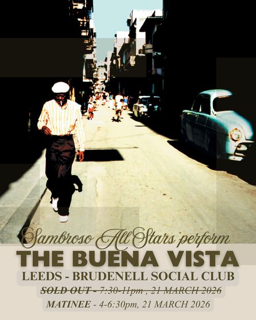 Sambroso All Stars perform THE BUENA VISTA Sambroso All Stars march 2026 tour poster