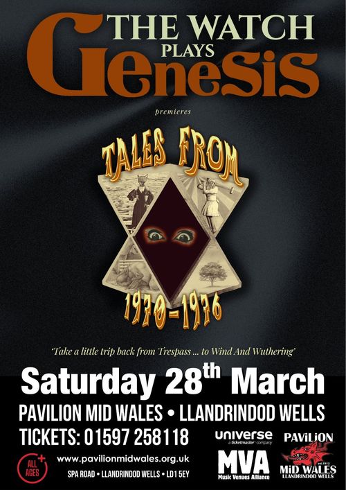 THE WATCH PLAYS GENESIS The Watch at PAVILION MID WALES on 28 March 2026 gig poster