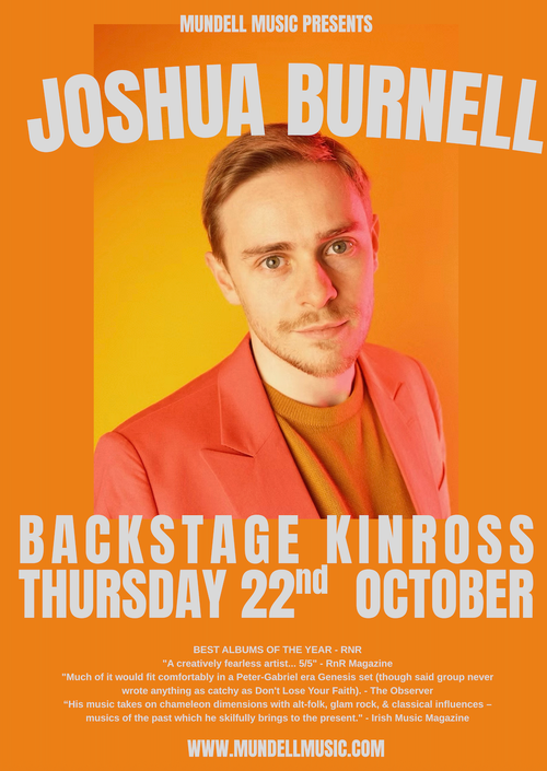 JOSHUA BURNELL at Backstage on 22 October 2026 gig poster