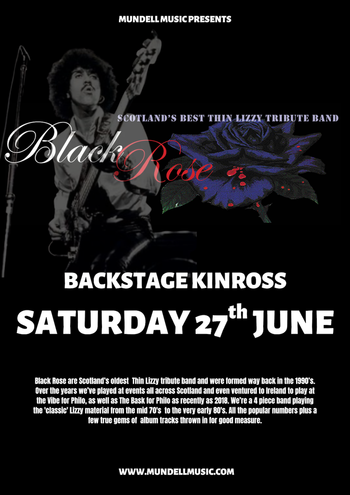 Black Rose at Backstage on 27 June 2026 gig poster