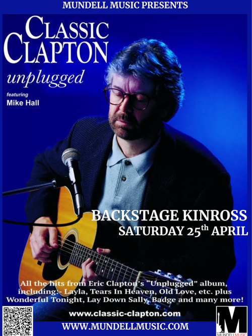 Classic Clapton unplugged Classic Clapton at Backstage on 25 April 2026 gig poster