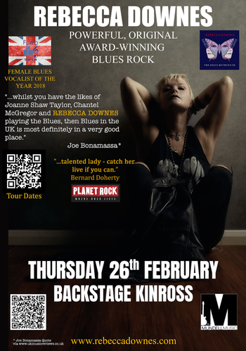 REBECCA DOWNES at Backstage on 26 February 2026 gig poster