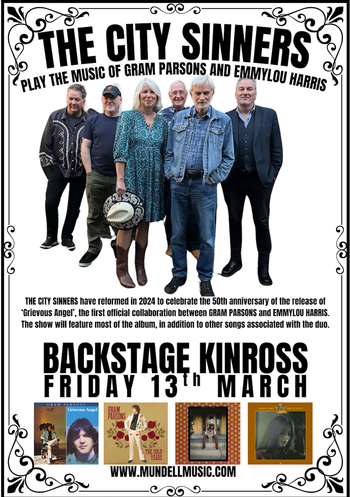 THE CITY SINNERS PLAY THE MUSIC OF GRAM PARSONS AND EMMYLOU HARRIS THE CITY SINNERS at BACKSTAGE on 13 March 2026 gig poster