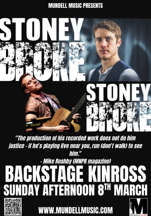 STONEY BROKE at BACKSTAGE on 8 March 2026 gig poster