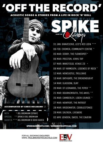 'OFF THE RECORD' Spike january 2026 to april 2026 tour poster