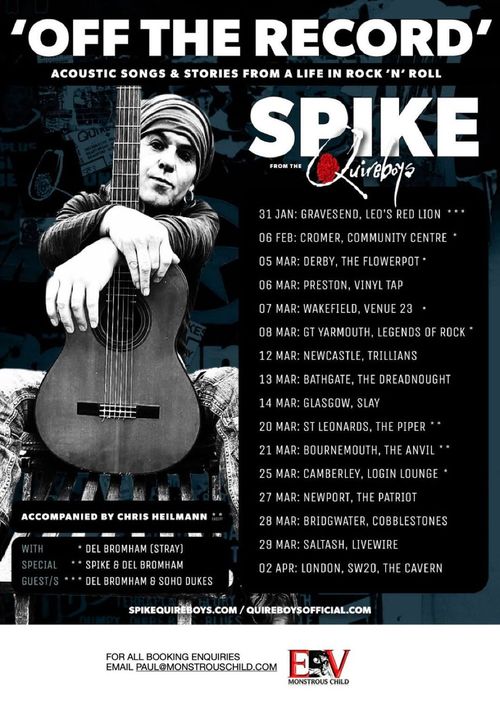 'OFF THE RECORD' Spike january 2026 to april 2026 tour poster