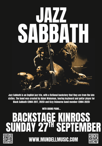 Jazz Sabbath at Backstage on 27 September 2026 gig poster