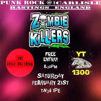 PUNK ROCK @ THE CARLISLE ZOMBIE KILLERS, THE CHEAP BEATENS at The Carlisle on 21 February 2026 gig poster