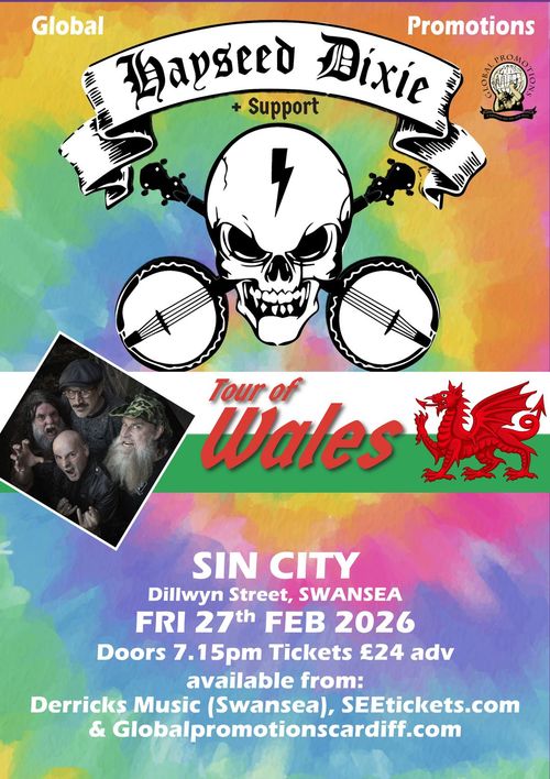Hayseed Dixie at SIN CITY on 27 February 2026 gig poster