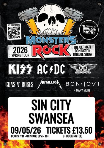 Monsters of Rock Thunder Hammer at Sin City on 9 May 2026 gig poster