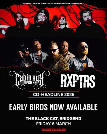 CO-HEADLINE 2026 RXPTRS, Cabin Boy Jumped Ship at The Black Cat on 6 March 2026 gig poster