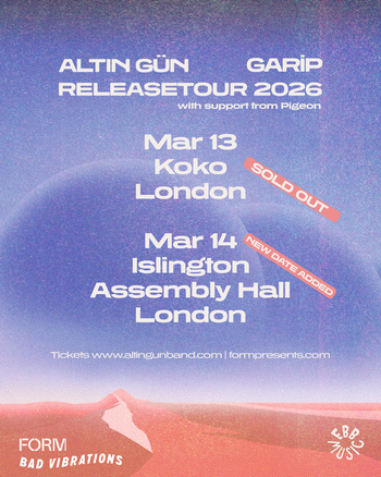 ALTIN GÜN GARİP RELEASE TOUR 2026 PIGEON, ALTIN GÜN march 2026 tour poster
