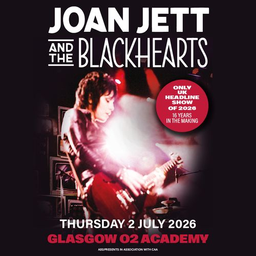 JOAN JETT AND THE BLACKHEARTS at O2 Academy on 2 July 2026 gig poster