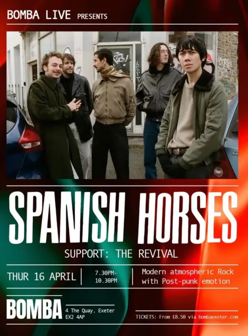 BOMBA LIVE THE REVIVAL, SPANISH HORSES at BOMBA on 16 April 2026 gig poster