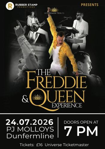 THE FREDDIE & QUEEN EXPERIENCE at PJ MOLLOYS on 24 July 2026 gig poster