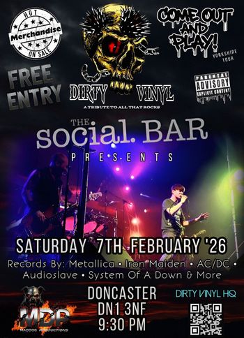 DIRTY VINYL at The social. BAR on 7 February 2026 gig poster