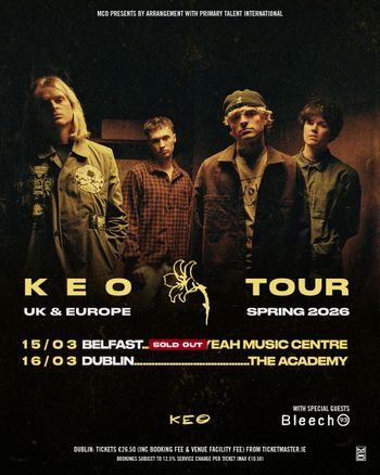 K E O TOUR K E O march 2026 tour poster