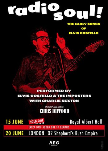 radio soul! Elvis Costello & The Imposters, Charlie Sexton june 2026 tour poster
